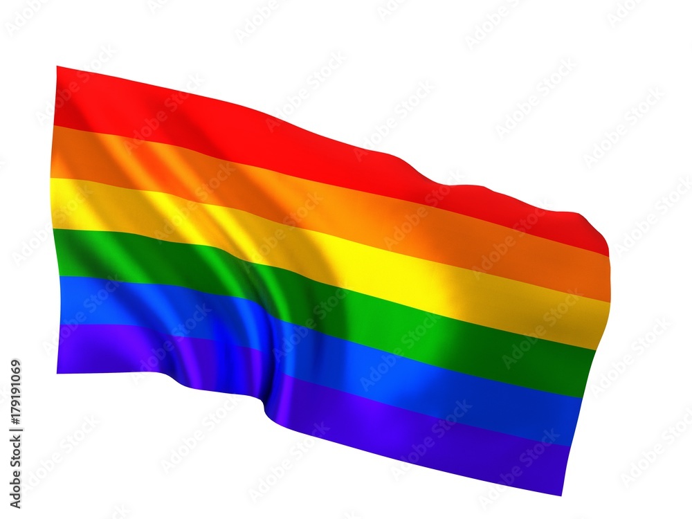 Obraz premium Rainbow flag of LGBT movement. 3d illustration