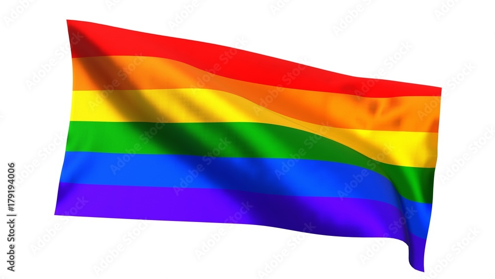 Obraz premium Rainbow flag of LGBT movement. 3d illustration