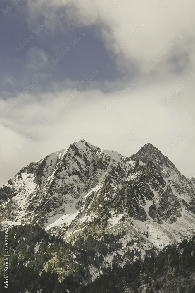snowy mountain in the Pyrenees snowy mountain in the Pyrenees