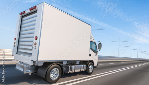 White Delivery Truck on the Highway