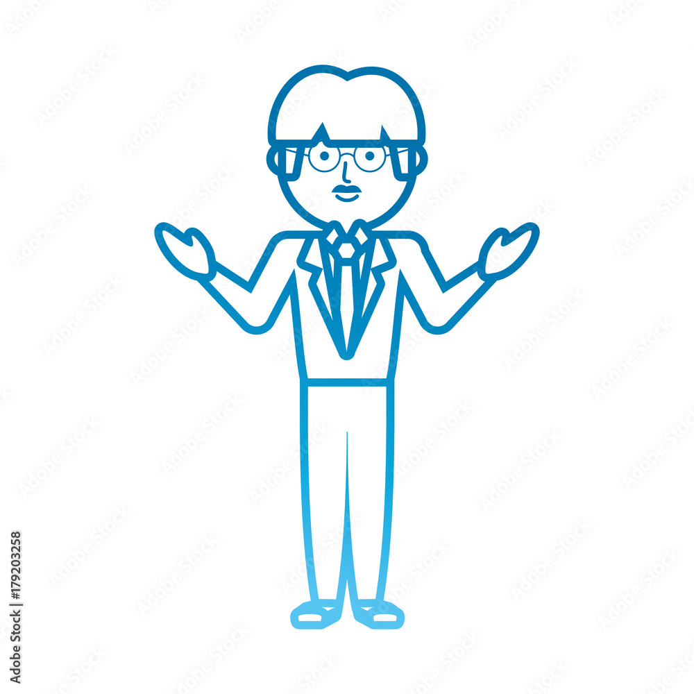 flat line colored teacher man over white background vector illustration flat line colored teacher man over white background vector illustration