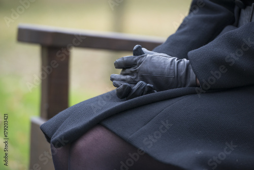 Woman in mourning at a funeral photo