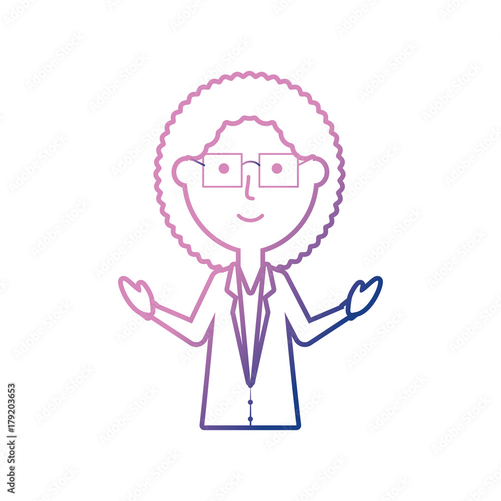 flat line colored teacher woman over white background vector illustration flat line colored teacher woman over white background vector illustration