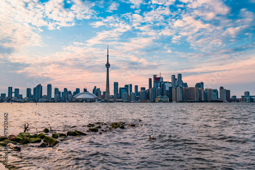 Toronto City Skyline as Seen from Centre Island  Ontario  Canada