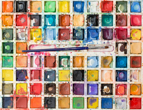 retro watercolor set