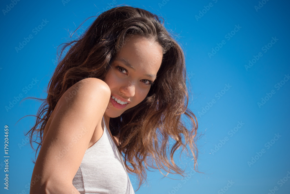 Asian teen woman smiling happy portrait Asian teen woman smiling happy portrait