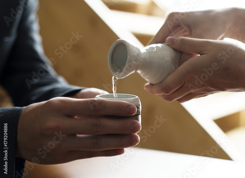 Pouring sake