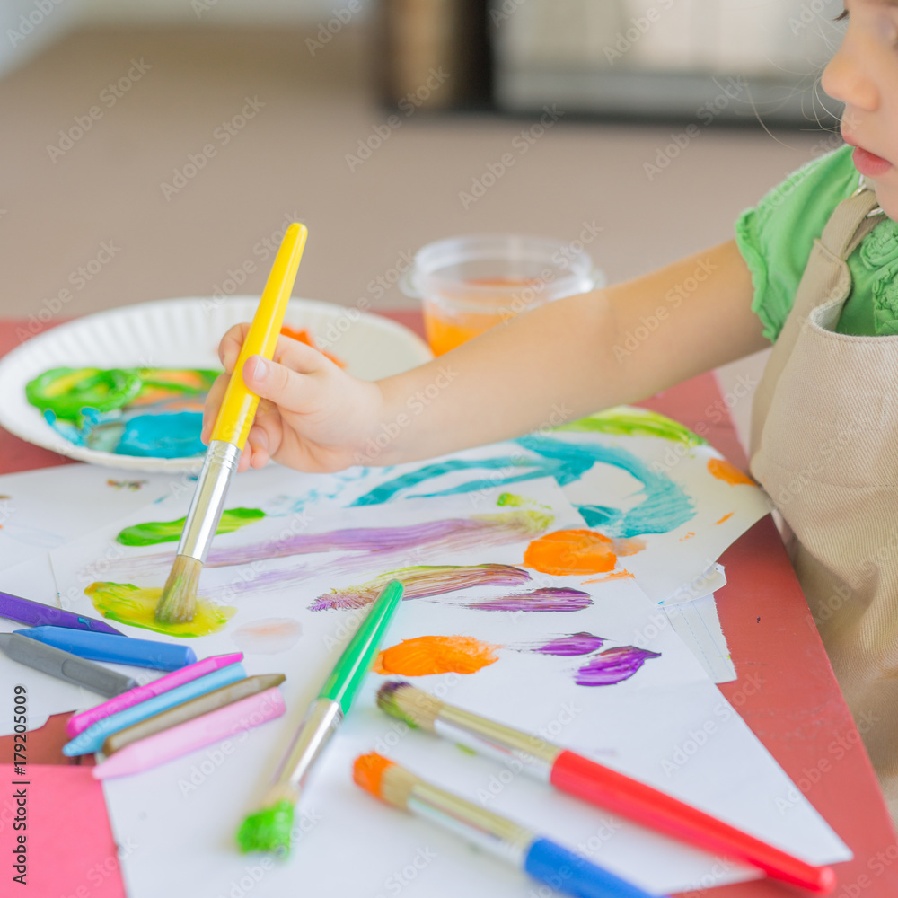 Creative Little Girl Plays With Color and Art Creative Little Girl Plays With Color and Art