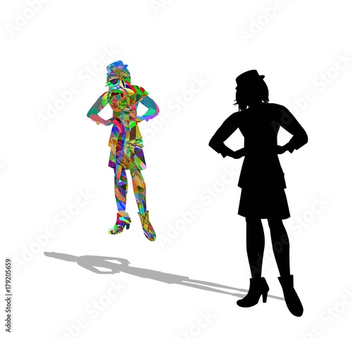 illustrazione vettoriale di sagoma di donna