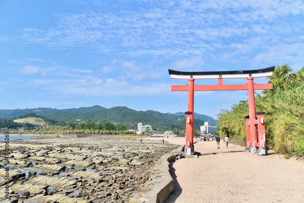 Torii Gate at the Entrance to Aoshima Shrine in Aoshima Island, Miyazaki Torii Gate at the Entrance to Aoshima Shrine in Aoshima Island, Miyazaki