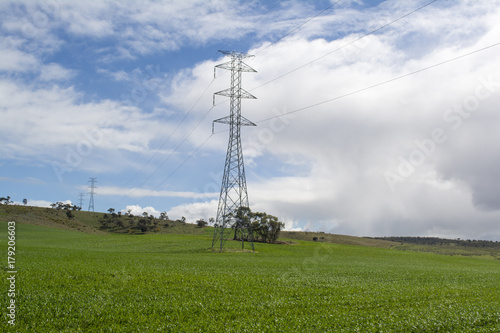 Electrical Power Lines on Rural Land, South Australia photo