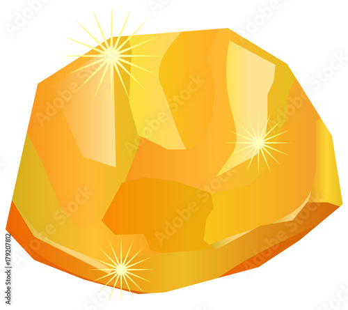 Gold nugget or stone vector image