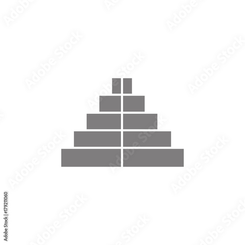 Pyramid vector icon. Modern flat pictogram, business, marketing, internet concept. Trendy Simple vector symbol for web site design or button to mobile app. Logo illustration.