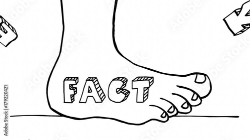 Facts Vs Fake News Foot Stomping Out Misinformation Animation photo