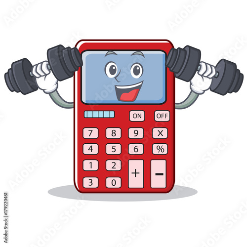 Fitness cute calculator character cartoon
