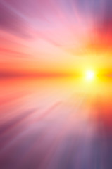 Fotobehang Koraal Roze zonsondergang boven de zee  © Sviatoslav Khomiakov