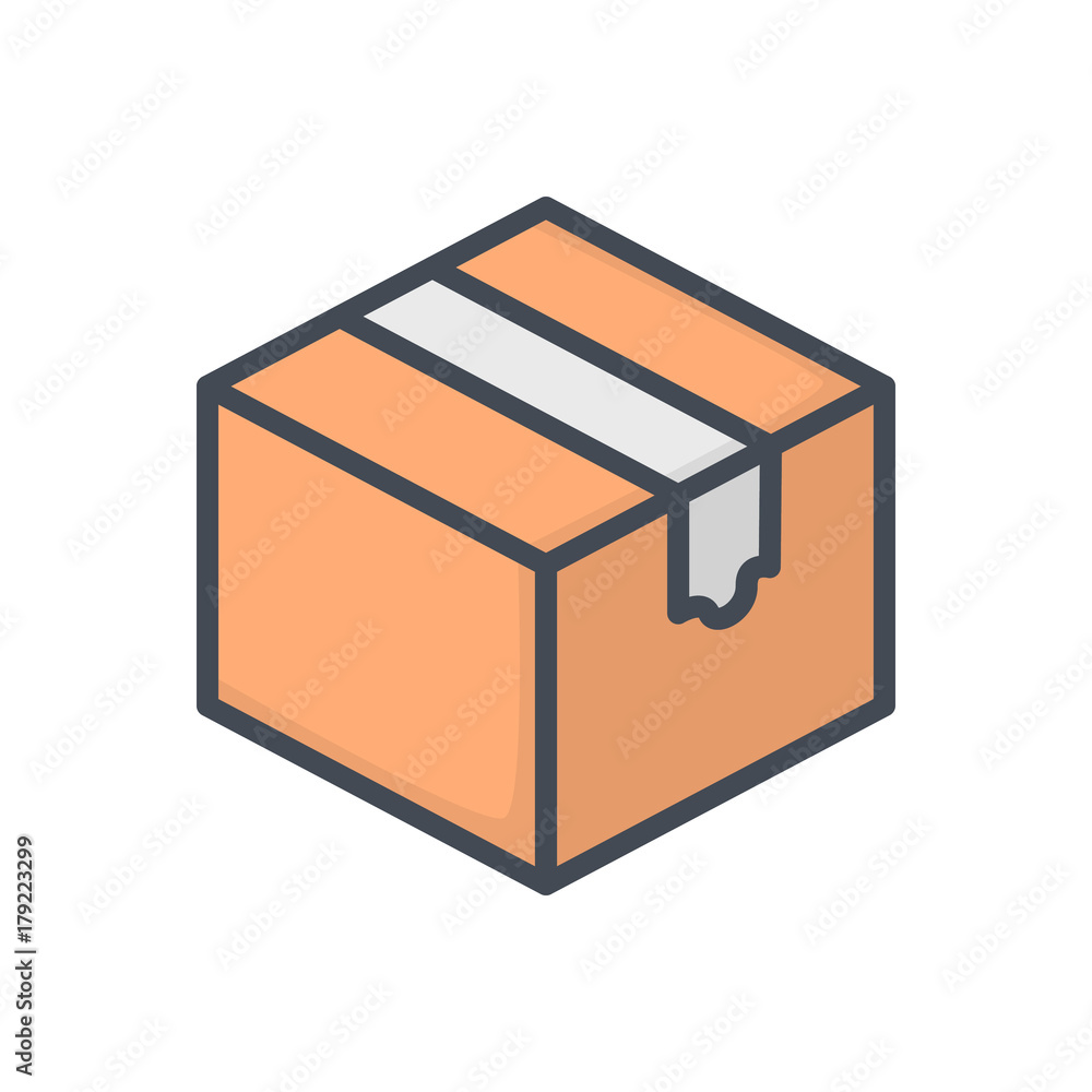 Delivery colored icon box cargo shipping