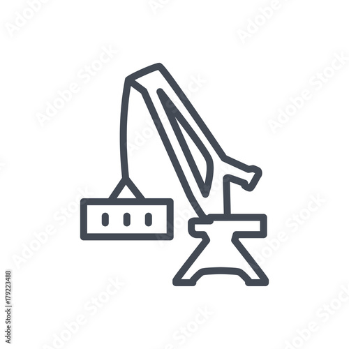Delivery line icon crane container shipping