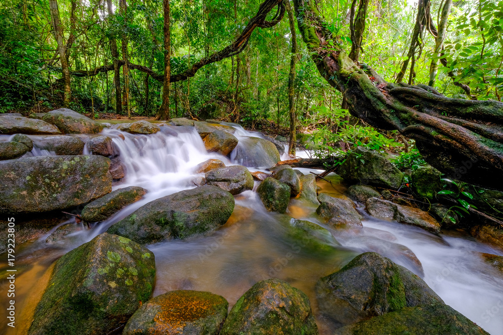 waterfall in rainforest of Thailand waterfall in rainforest of Thailand