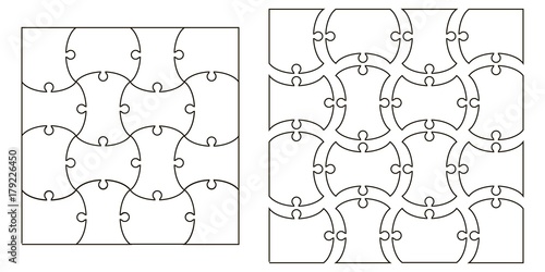 set the template of Puzzle Pieces, vector set for creating complex jigsaw puzzle pieces, image applicable to several concepts
