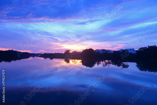 Wallpaper Mural Sunset beautiful sky reflection at lake and landscape view. Torontodigital.ca
