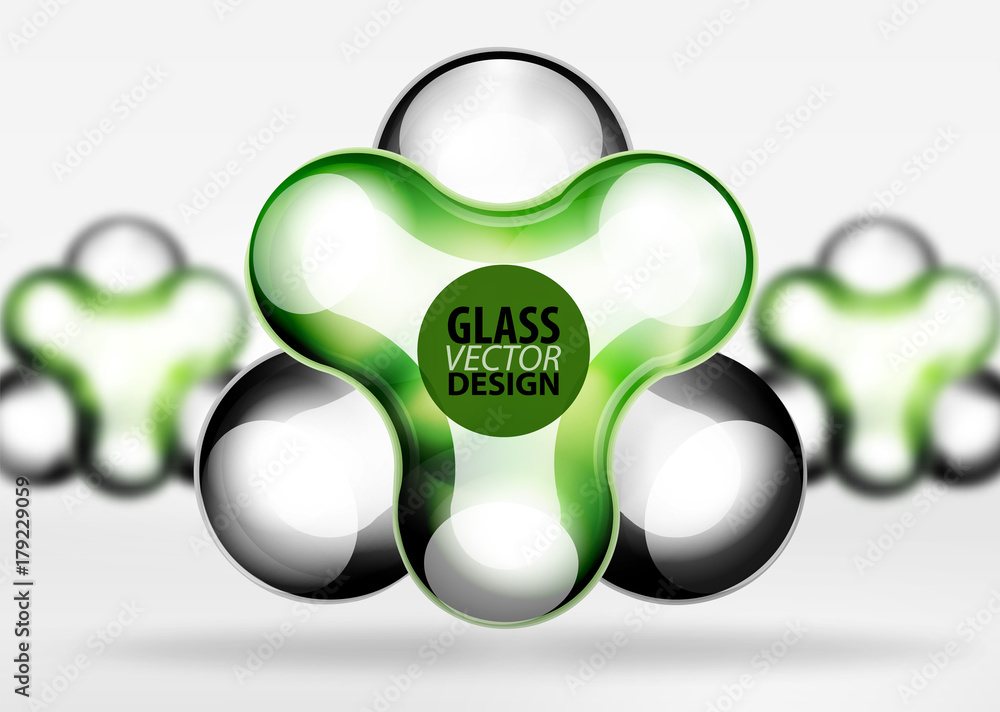 Digital techno bubble background template Adobe Stock