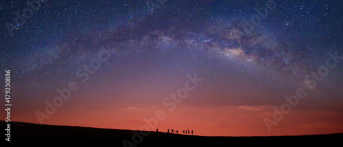Detail of the milky way, panoramic view UltraWide 21:9 Resolution