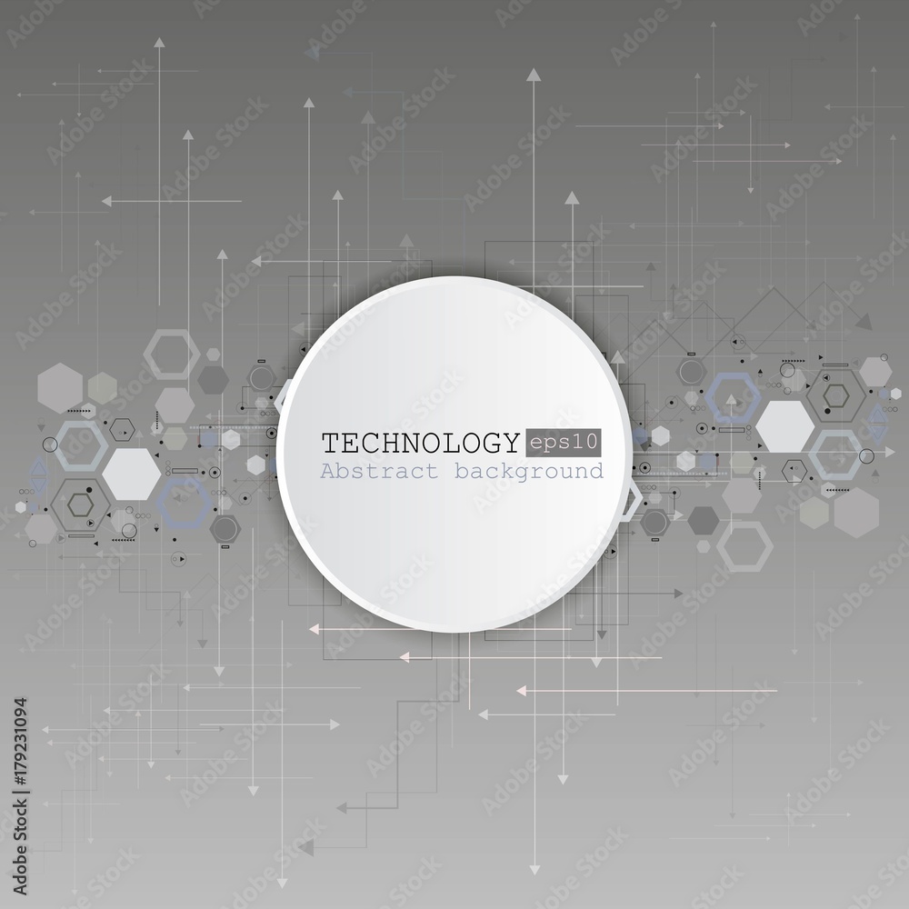 Obraz premium Abstract technological background with various technological elements. Structure pattern technology backdrop. Vector