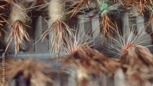 Box of fishing flies for fly fishing fly fishing