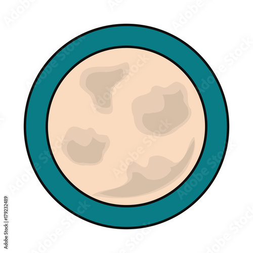 colored full moon over white background  vector illustration
