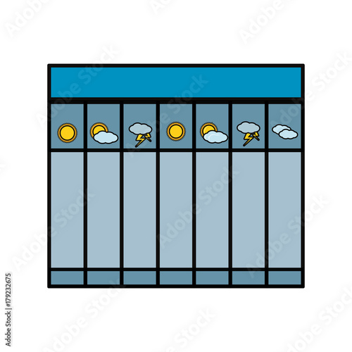 colored weather report  over white background  vector illustration