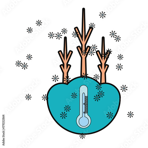 colored  snow  weather  ove white background  vecto illustration