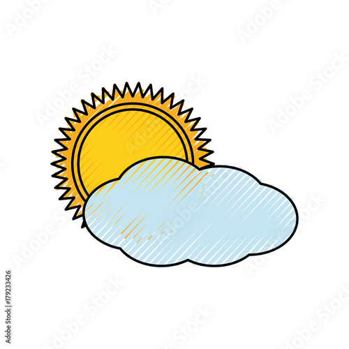 colored cloudy weather  over  white background  vector illustration