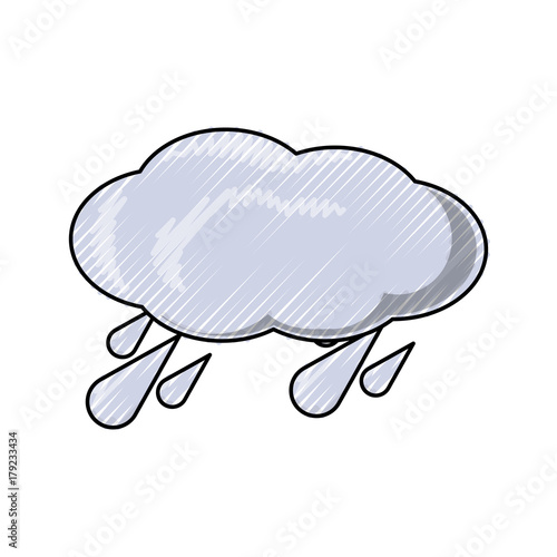 colored  rainy weather  over  white background  vector illustration