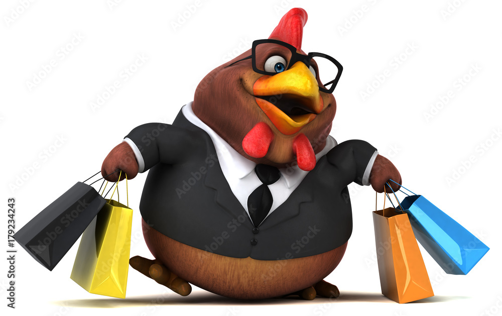 Obraz premium Fun chicken - 3D Illustration