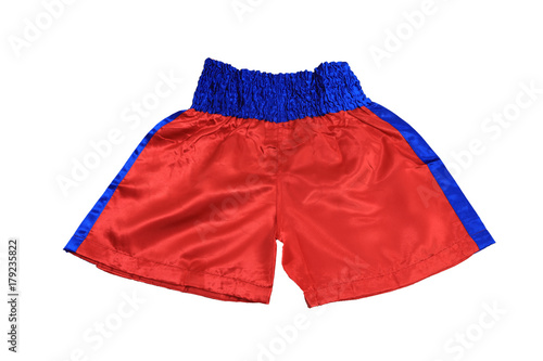 Products from Thailand, Thai boxing pants man isolated white, which thai text on pant is normally call Thai boxing or Mauy Thai and it is standard calling in world wide, 