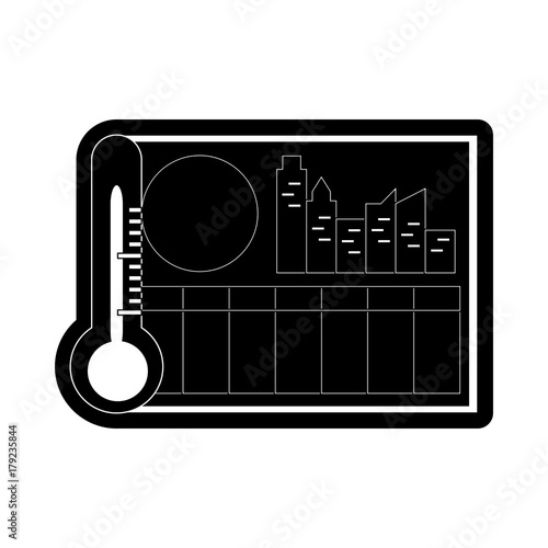 flat line monochromatic weather report over white  background  vector illustration