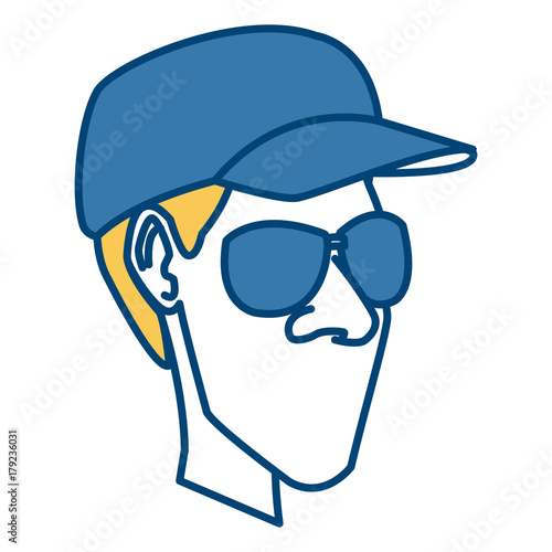 Man with hat icon vector illustration graphic design