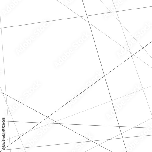 Minimalistic modern abstract thin black line background template