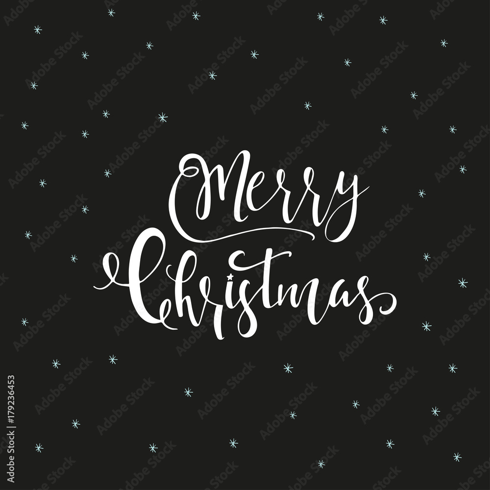 Christmas illustration with hand drawn lettering