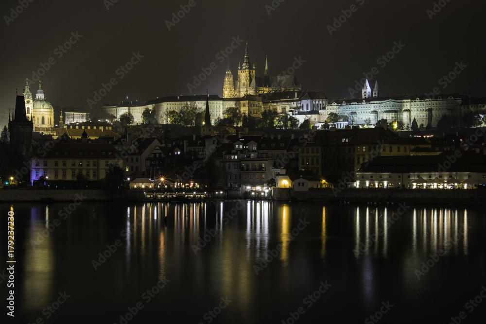 Night Prague view