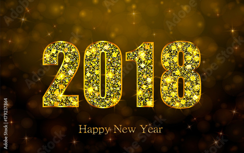 Happy New Year 2018. Vector...