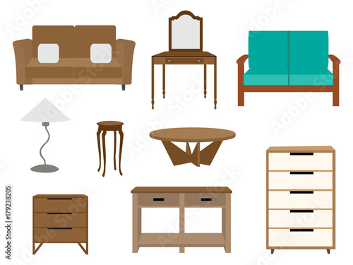 Set of furniture illustrations