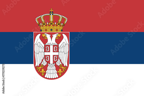 Official vector flag of Serbia photo