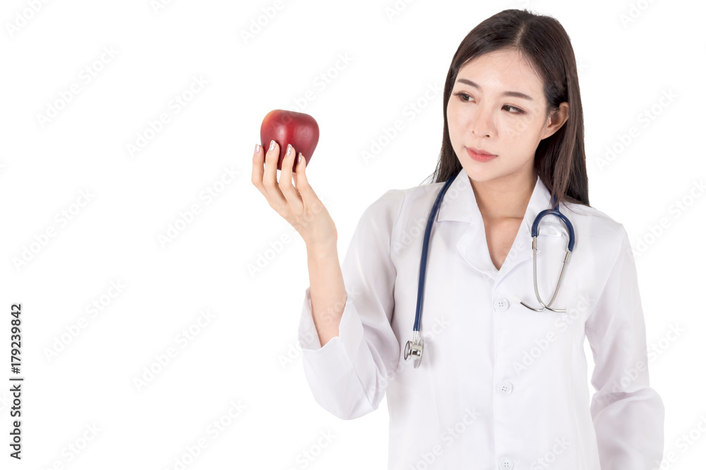 Portrait of medical female doctor isolated on white background Portrait of medical female doctor isolated on white background