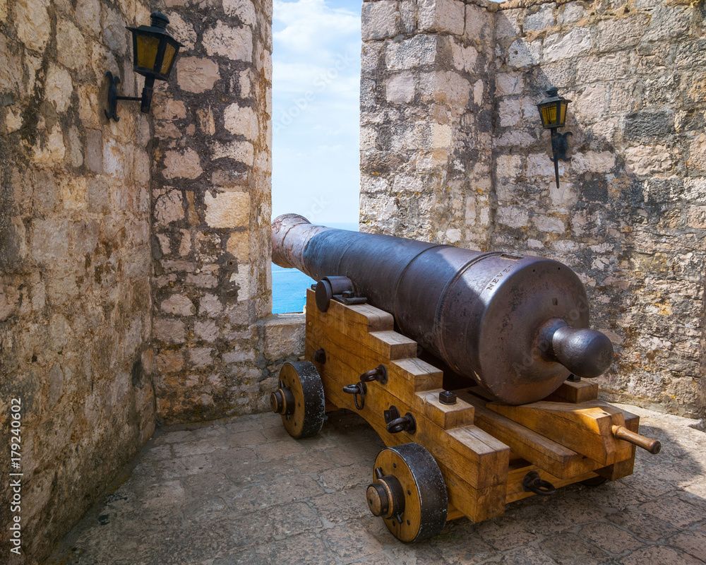 Cannon at Spanjola / Fortica / Spanish Fortress at City of Hvar, Hvar Island, Dalmatia, Croatia