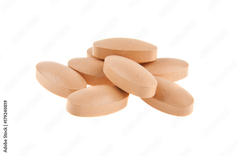 pills isolated on white background closeup pills isolated on white background closeup