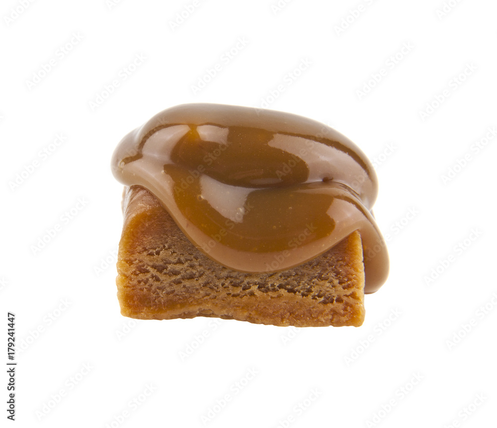 caramel isolated on white background closeup caramel isolated on white background closeup