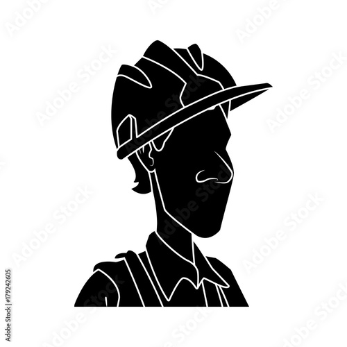 Cartoon worker with tool icon vector illustration graphic design