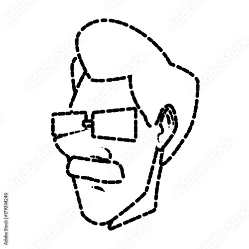 Adult man face cartoon icon vector illustration graphic design